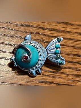 Vintage Sterling Fish Pin